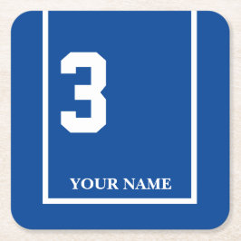 Derby Race Blue 3 Personalisiert Rechteckiger Pappuntersetzer
