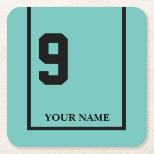 Derby Race Turquoise 9 Personalisiert Rechteckiger Pappuntersetzer