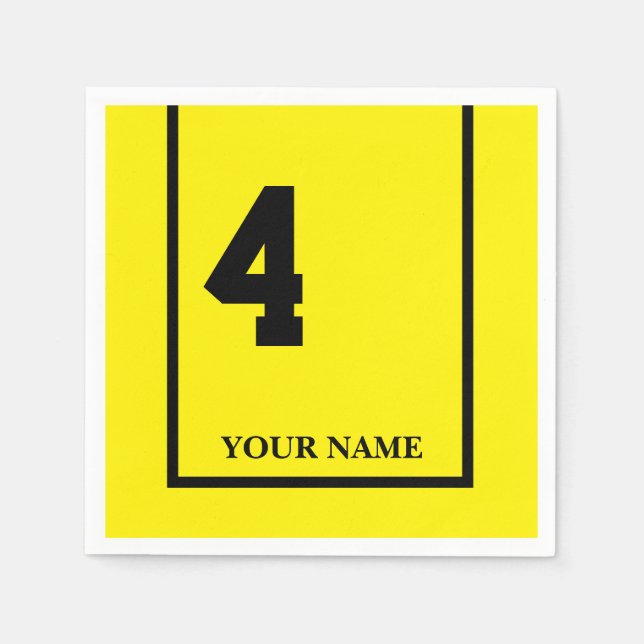 Derby Race Yellow 4 Custom Paper Napkin Serviette (Vorderseite)