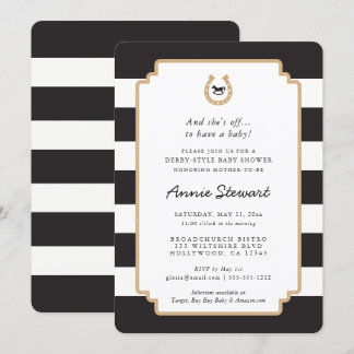 Derby Style Baby Shower Einladung Horseshoe