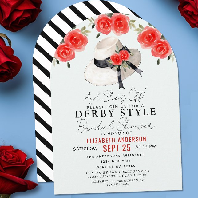 Derby Style Big Hat Rose Brautparty Bogen Einladung (Von Creator hochgeladen)