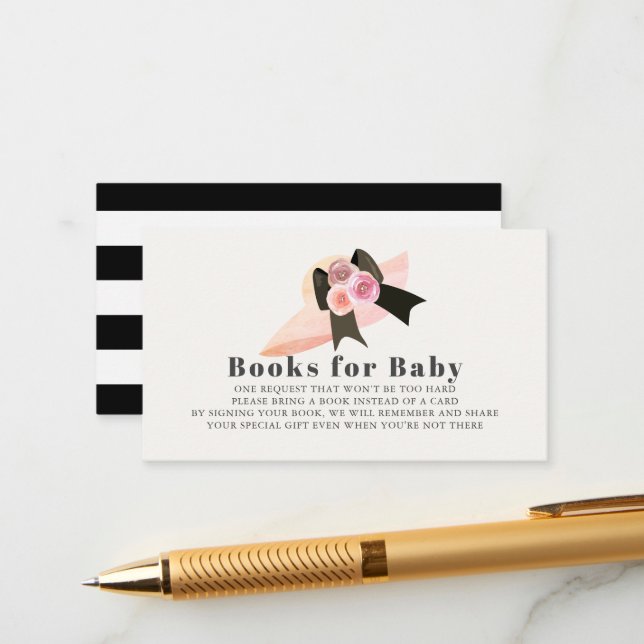 Derby Style Big Pink Hat Rose Books for Baby Begleitkarte (Vorderseite/Rückseite Beispiel)