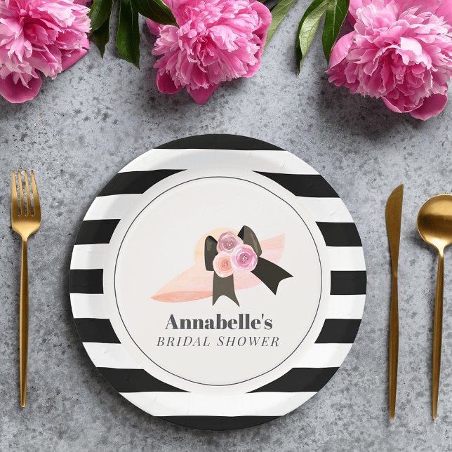 Derby Style Big Pink Hat Rose Brautparty Pappteller (Von Creator hochgeladen)