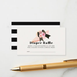 Derby Style Big Pink Hat Rose Diaper Raffel Ticket Begleitkarte