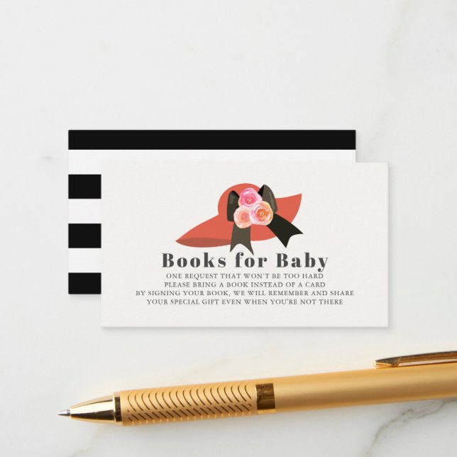 Derby Style Big Red Hat Rose Books for Baby Begleitkarte (Vorderseite/Rückseite Beispiel)