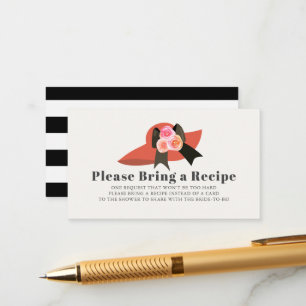 Derby Style Red Hat Brautparty Recipe Anfrage Begleitkarte