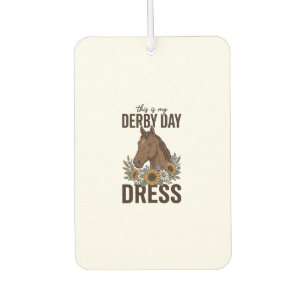 Derby-Tag-Kleid Vintage-Pferd-Blumen-Shirt-Design Autolufterfrischer