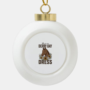 Derby-Tag-Kleid Vintage-Pferd-Blumen-Shirt-Design Keramik Kugel-Ornament