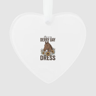 Derby-Tag-Kleid Vintage-Pferd-Blumen-Shirt-Design Ornament