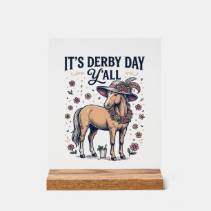 Derby-Tag Y’all Pferd Blumenhut Acrylschild