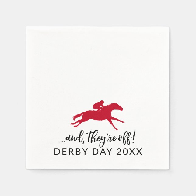 Derby Theme | Jockey und Race Horse Custom Serviette (Vorderseite)