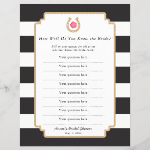 Derby Wie gut kennen Sie Bride Quiz Game Flyer