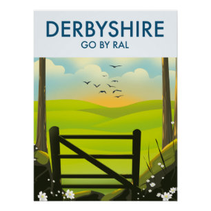 Derbyshire Landscape Reiseplakat Poster
