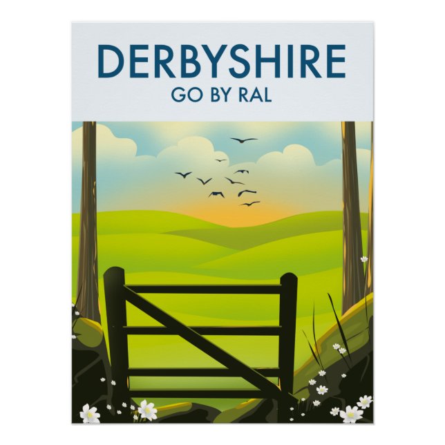 Derbyshire Landscape Reiseplakat Poster (Vorderseite)