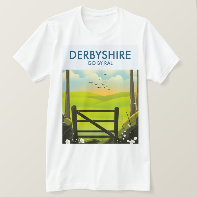Derbyshire Landscape Reiseplakat T-Shirt (Design vorne)