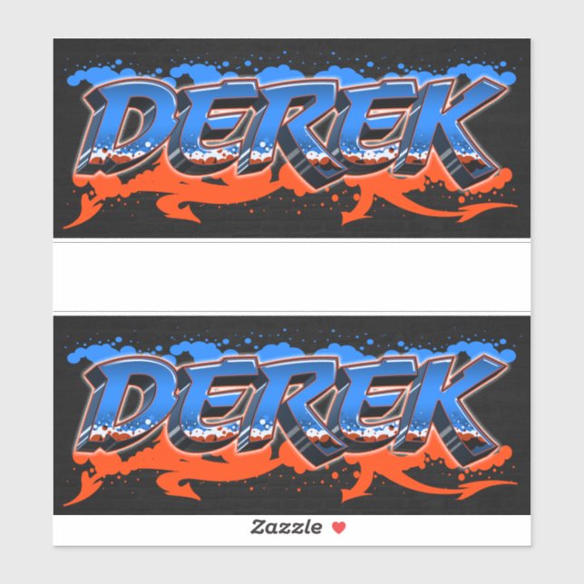 Derek Vorname Name Graffiti Aufkleber Sticker (Blatt)