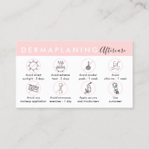 Dermaplaning-Nachbehandlung Anweisung Visitenkarte