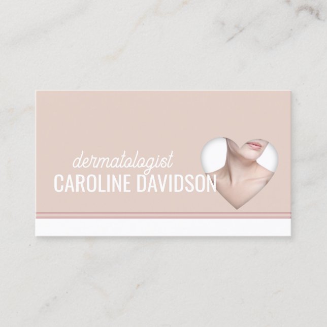 Dermatologe - Einfache Herzkarte für den Hautarzt Visitenkarte (Vorderseite)