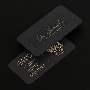 Dermatologe EleganBlack Gold Monogram Modern Visitenkarte