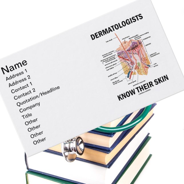 Dermatologen kennen ihre Haut (Anatomie) Visitenkarte (Business card for any dermatologist)