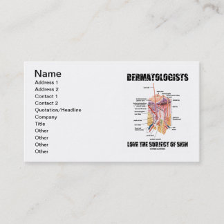 Dermatologen-Liebe das Thema der Haut (Anatomie) Visitenkarte