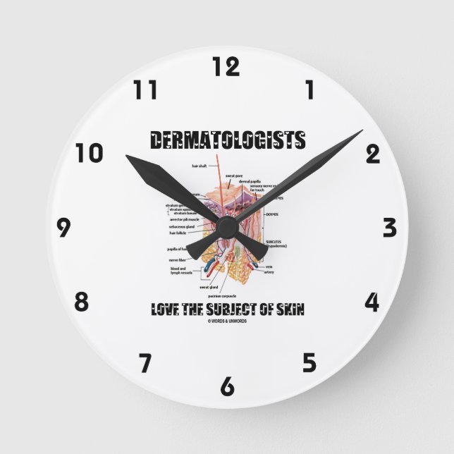 Dermatologen Love The Subjeject of Skin Runde Wanduhr (Vorderseite)
