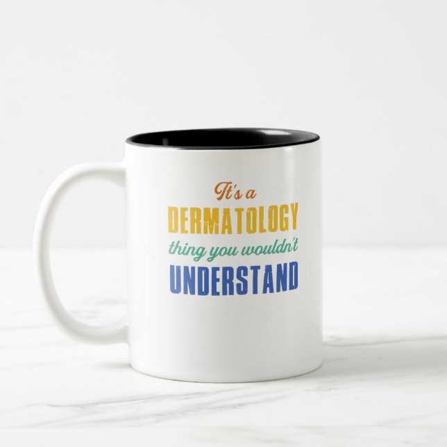 Dermatologie der Dermatologe Hautärztin Zweifarbige Tasse (Links)