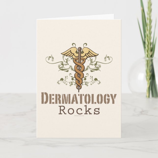 Dermatologie Rocks Caduceus Grußkarte Karte (Vorderseite)