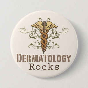 Dermatologie schaukelt Caduceus-Knopf Button