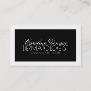 Dermatologin Black & White Bold Design Card Visitenkarte