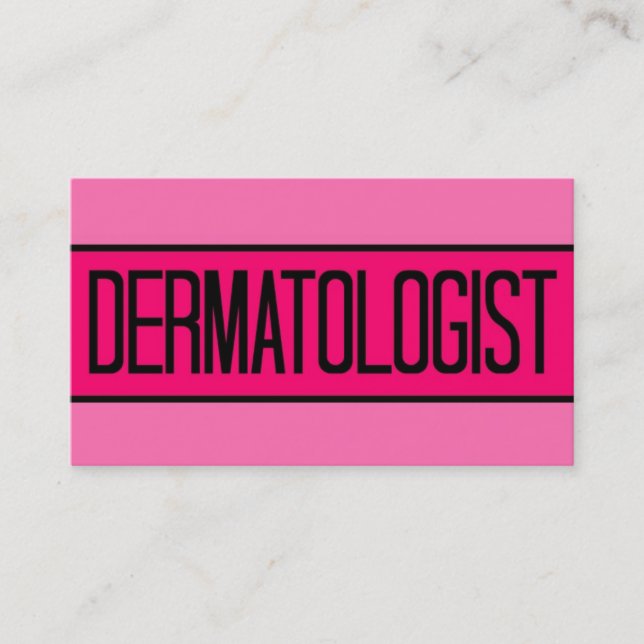 Dermatologin Pink Business Card Visitenkarte (Vorderseite)