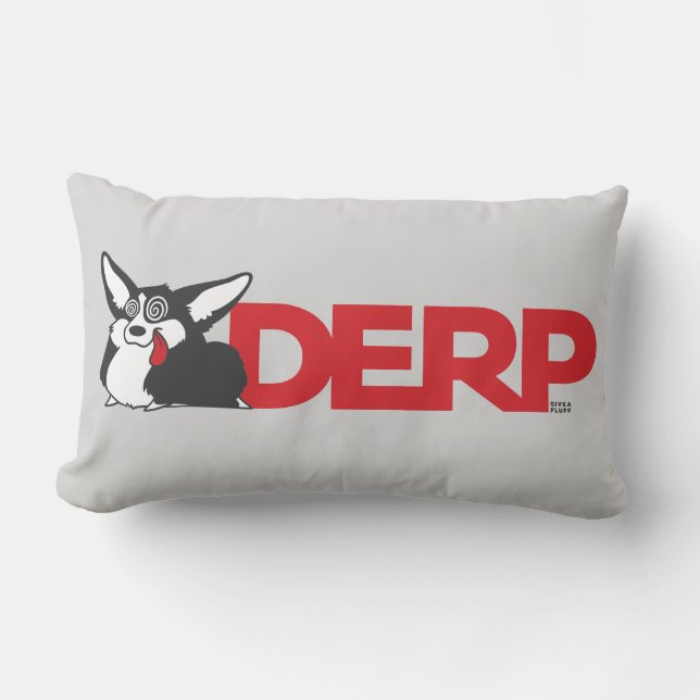 Derp Corgi Lendenkissen (Vorderseite)