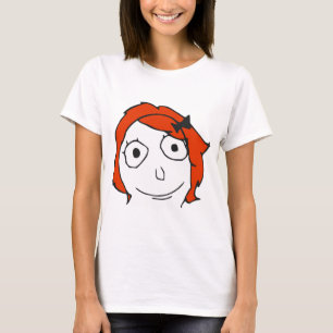 Derpina rotes Haar-Raserei-Gesicht Meme T-Shirt