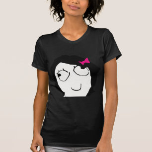 Derpina - schwarzes Haar, rosa Band T-Shirt