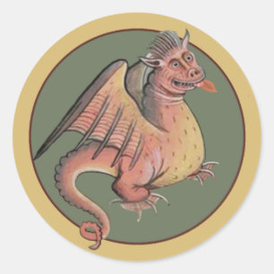 Derpy Dragon Runder Aufkleber