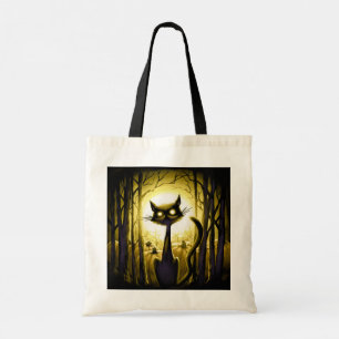 Derpy Little Halloween Cat in einem Pumpkinpflaste Tragetasche
