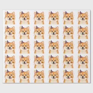 Derpy Shiba Inu Halloween-Kürbis Geschenkpapier