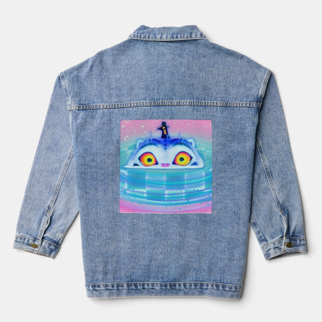 Derpy Tiger K Pop Denim Jacket Jeansjacke (Rückseite)