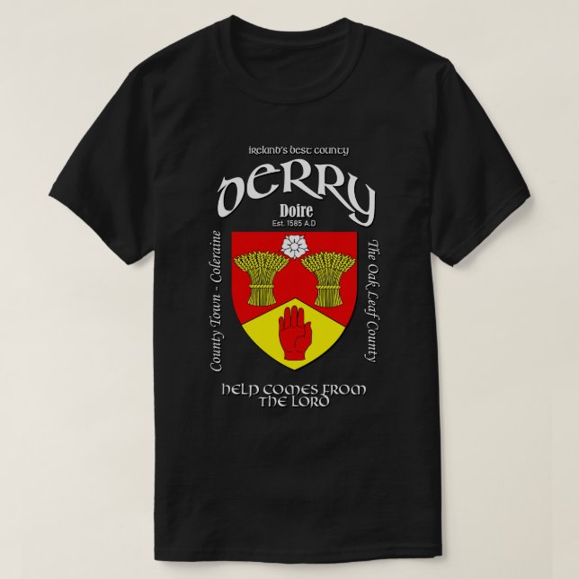Derry Ireland Irish Wappen Coat of Arms T-Shirt (Design vorne)