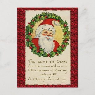 Derselbe alte Santa Vintage Antique Weihnachtspost Feiertagspostkarte