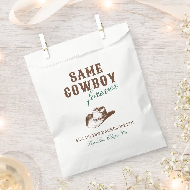 Derselbe Cowboy Forever Bachelorette Wochenende Geschenktütchen (Ausgeschnitten)