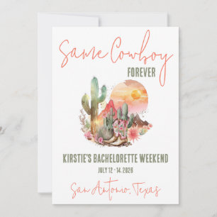 Derselbe Cowboy für immer! Bachelorette Weekend Pa Einladung
