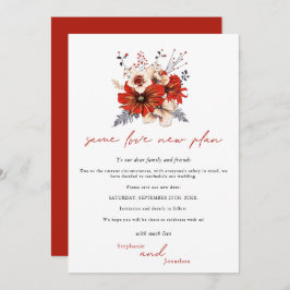 Derselbe Liebe neuer Plan Florals Cream Rot Datum Save The Date