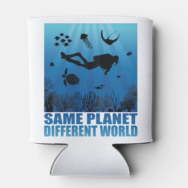 Derselbe Planet Anderer World Scuba Diver Dosenkühler (Rückseite)