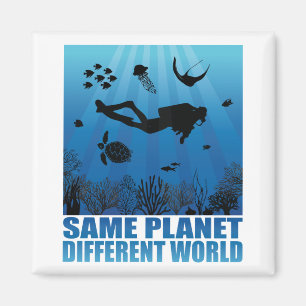 Derselbe Planet Anderer World Scuba Diver Magnet