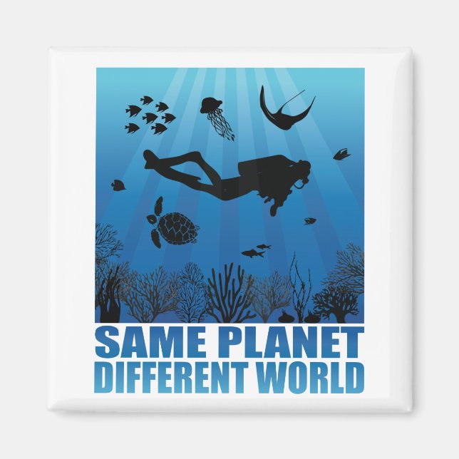 Derselbe Planet Anderer World Scuba Diver Magnet (Vorne)