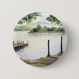 Derwent Water Keswick England Aquarellmalerei Button