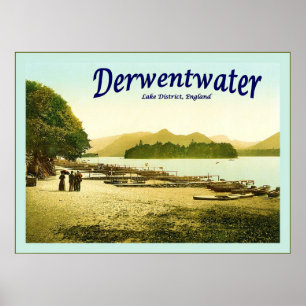 Derwentwater ~ See-Bezirk ~ Vintage Reise Poster