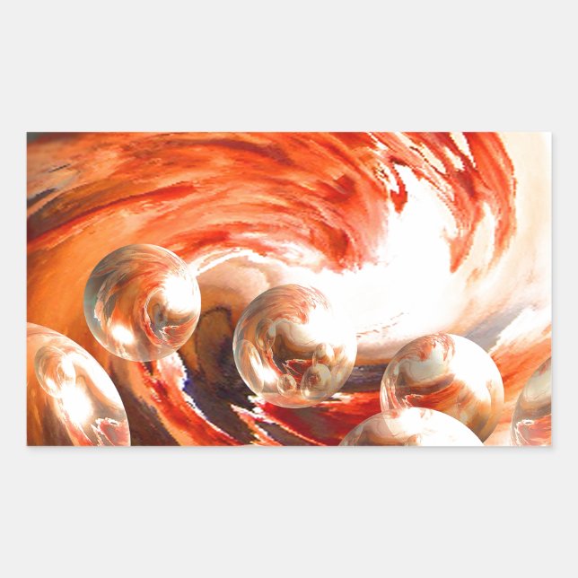 Derzeit Abstrakt Rechteckiger Aufkleber (Vorderseite)