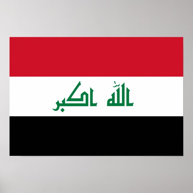 Derzeitige Nationalflagge im Irak Poster (Vorne)